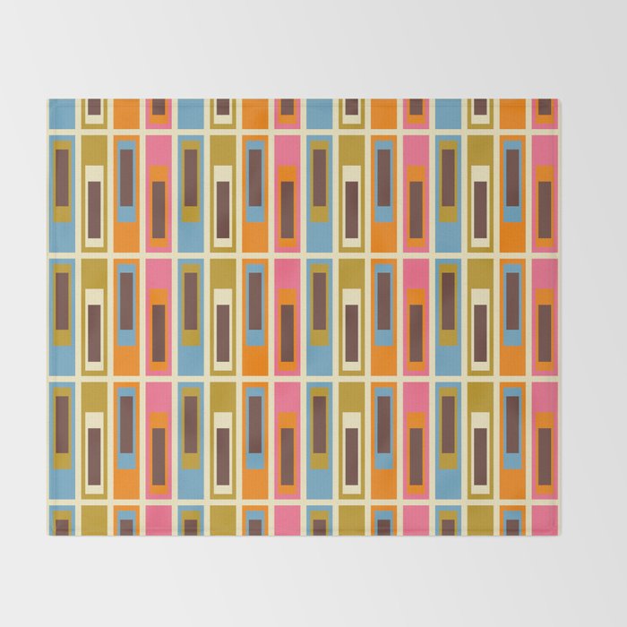 Geometric Mid Century Modern Eclectic Lexington Ave Pattern Throw Blanket Gallery Image 2