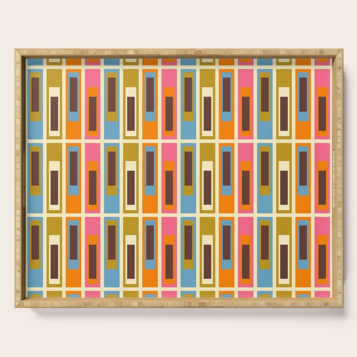Geometric Mid Century Modern Eclectic Lexington Ave Pattern Serving Tray Gallery Image 1