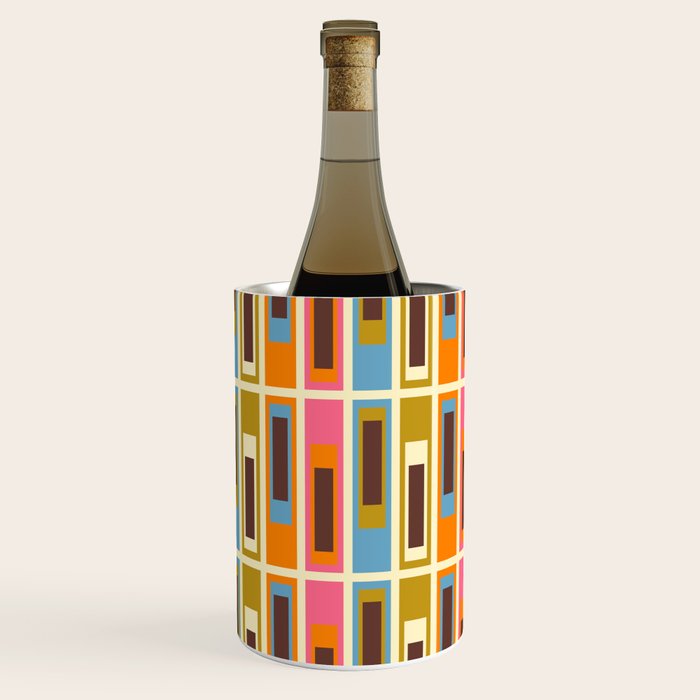 Geometric Mid Century Modern Eclectic Lexington Ave Pattern Wine Chiller Gallery Image 1