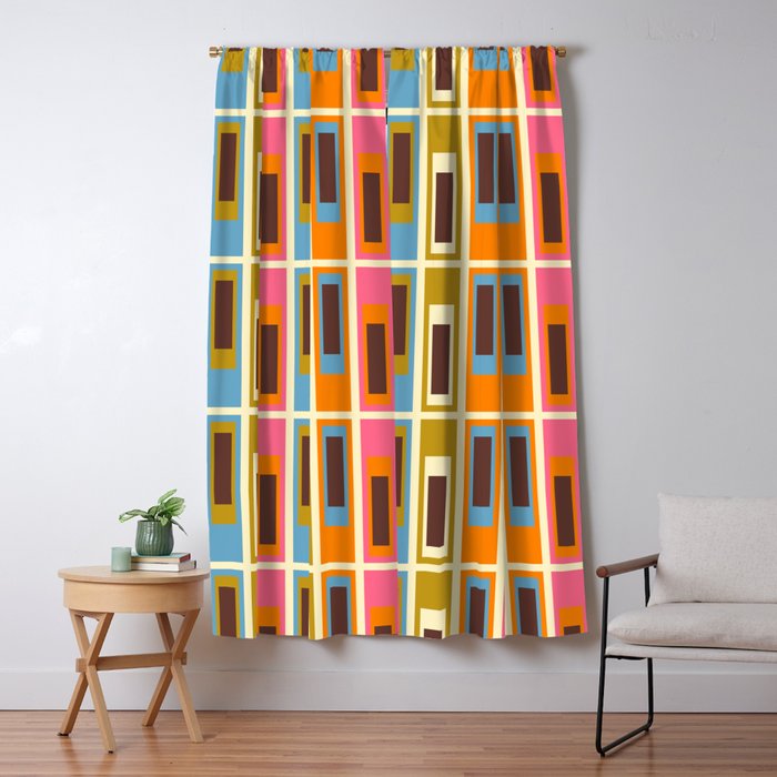 Geometric Mid Century Modern Eclectic Lexington Ave Pattern Window Curtain Gallery Image 5