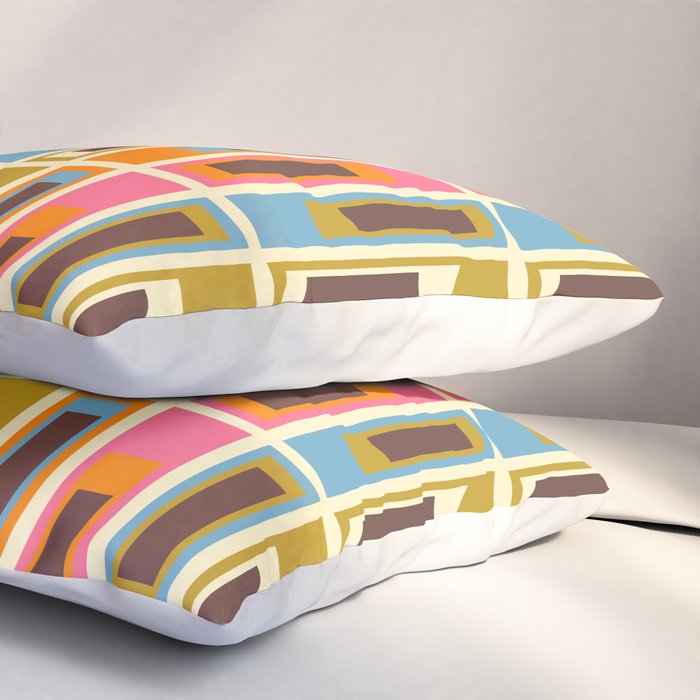Geometric Mid Century Modern Eclectic Lexington Ave Pattern Pillow Sham Gallery Image 3