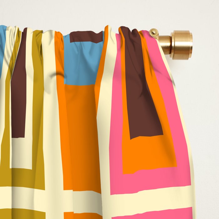 Geometric Mid Century Modern Eclectic Lexington Ave Pattern Window Curtain Gallery Image 2