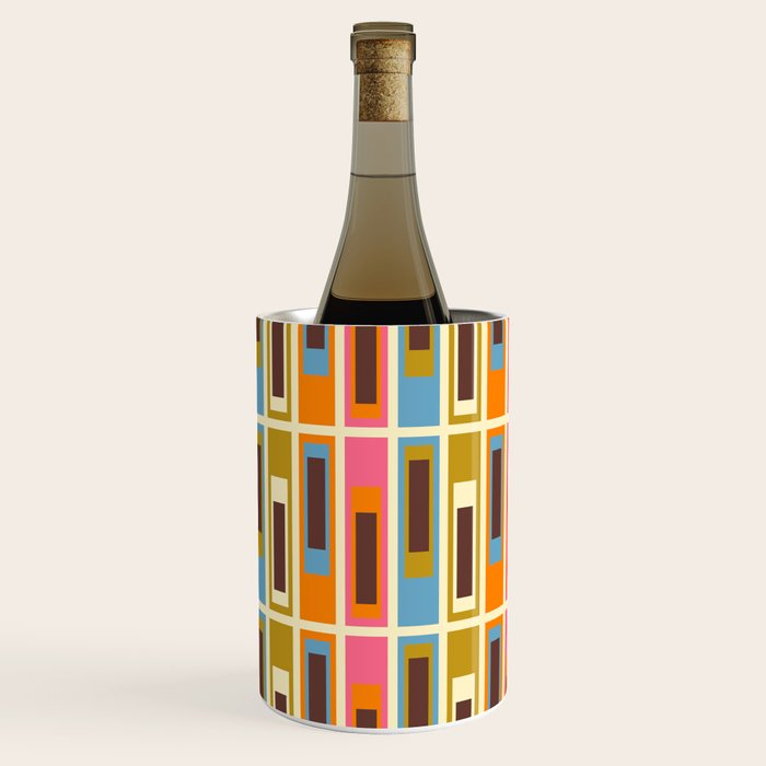 Geometric Mid Century Modern Eclectic Lexington Ave Pattern Wine Chiller Gallery Image 2