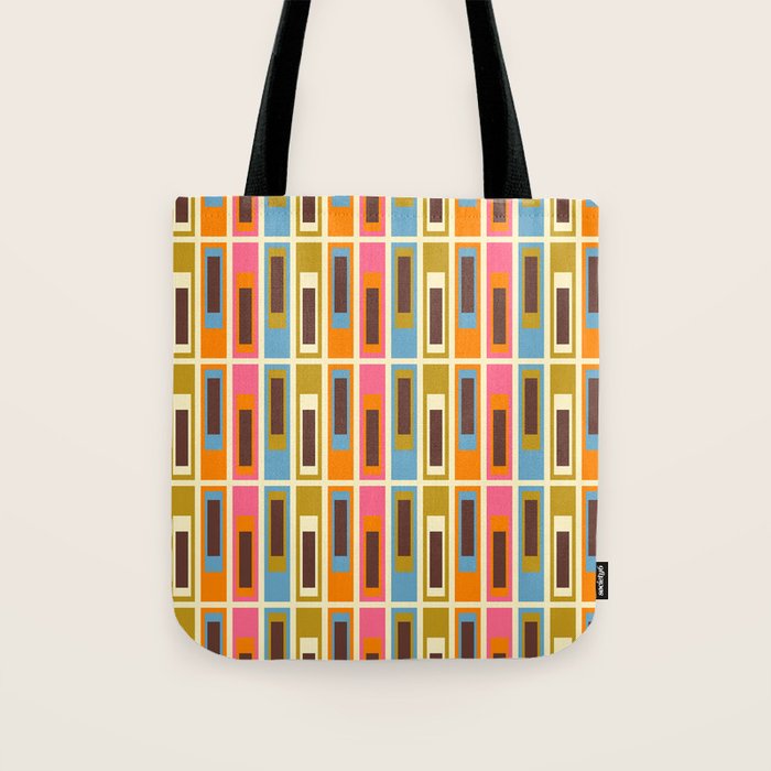 Geometric Mid Century Modern Eclectic Lexington Ave Pattern Tote Bag Gallery Image 1