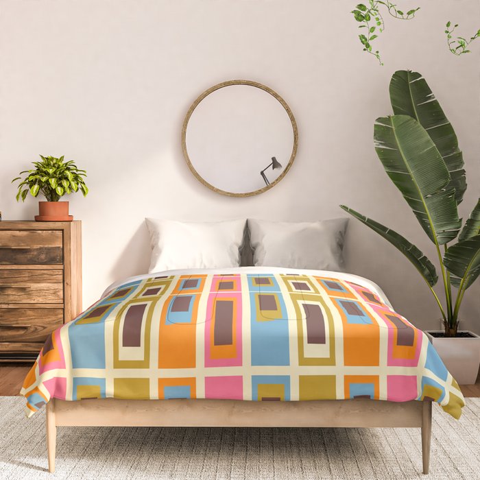 Geometric Mid Century Modern Eclectic Lexington Ave Pattern Comforter Gallery Image 3