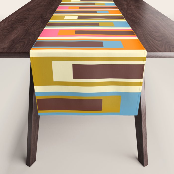 Geometric Mid Century Modern Eclectic Lexington Ave Pattern Table Runner Gallery Image 1