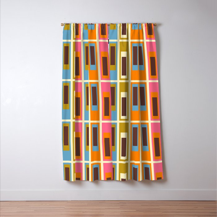 Geometric Mid Century Modern Eclectic Lexington Ave Pattern Window Curtain Gallery Image 3