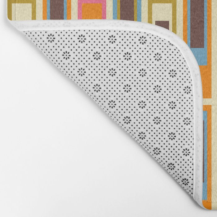 Geometric Mid Century Modern Eclectic Lexington Ave Pattern Bath Mat Gallery Image 2