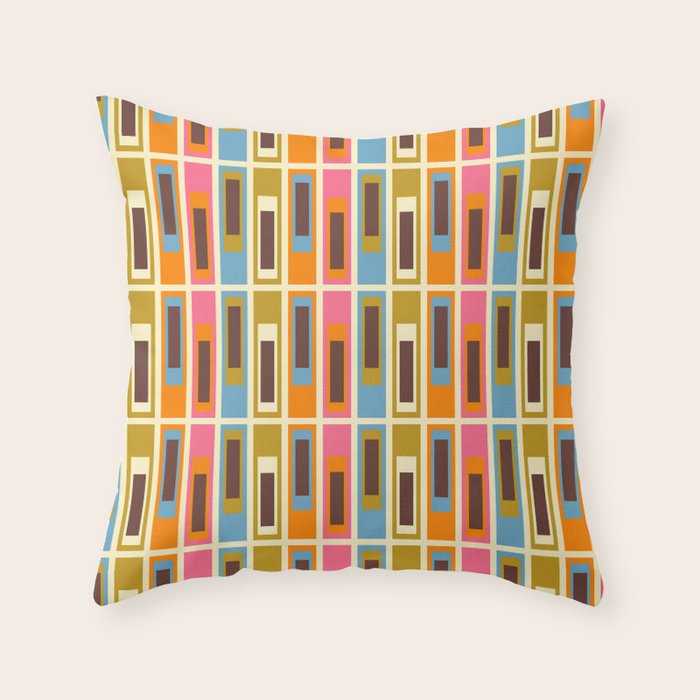 Geometric Mid Century Modern Eclectic Lexington Ave Pattern Throw Pillow Gallery Image 1