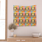 Geometric Mid Century Modern Eclectic Lexington Ave Pattern Wall Tapestry Gallery Image 2