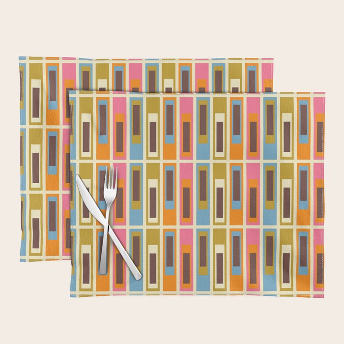 Geometric Mid Century Modern Eclectic Lexington Ave Pattern Placemat Gallery Image 1
