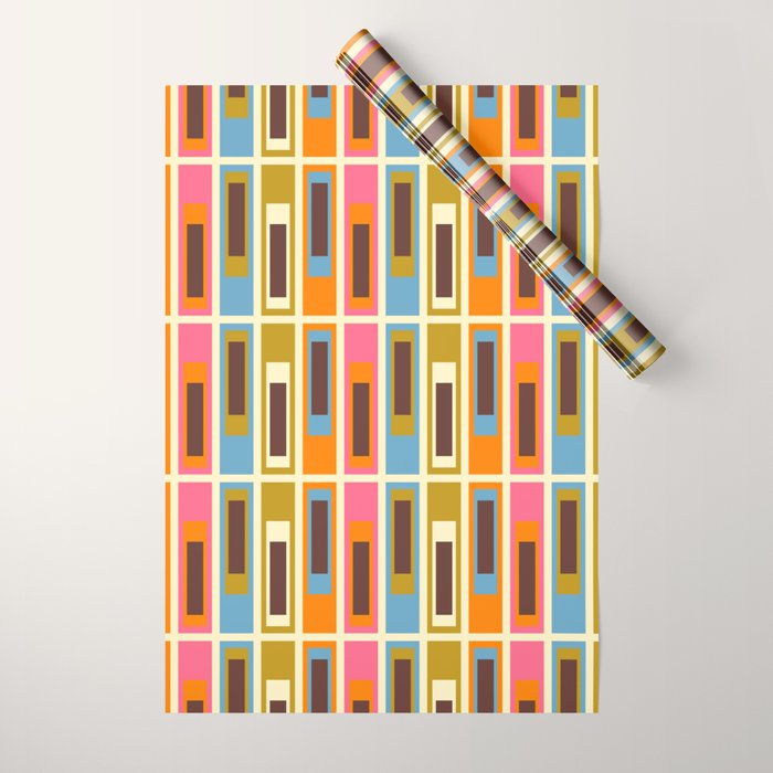 Geometric Mid Century Modern Eclectic Lexington Ave Pattern Wrapping Paper Gallery Image 1