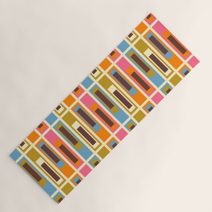 Geometric Mid Century Modern Eclectic Lexington Ave Pattern Yoga Mat Gallery Image 1