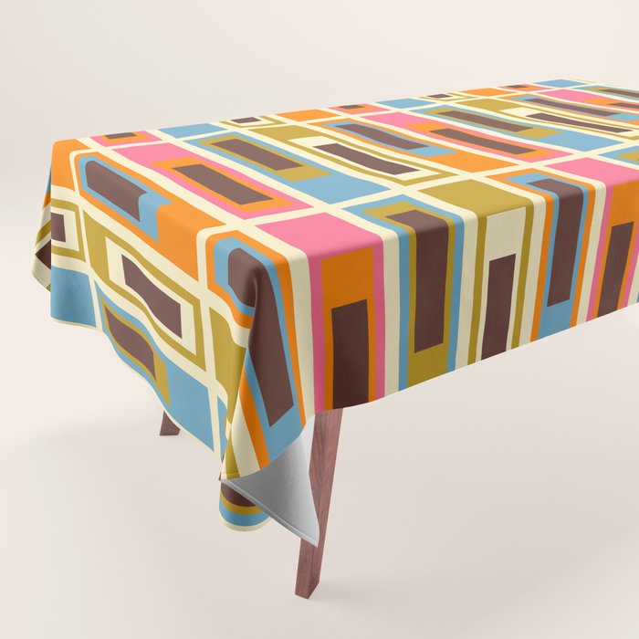 Geometric Mid Century Modern Eclectic Lexington Ave Pattern Tablecloth Gallery Image 1