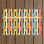 Geometric Mid Century Modern Eclectic Lexington Ave Pattern Outdoor Rug Gallery Image 1