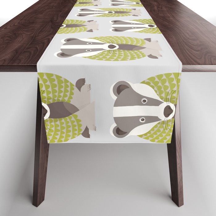 Whimsical Badger Table Runner Gallery Image 1