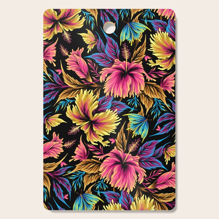 Hibiscus Butterflies - Multicolor Cutting Board Gallery Image 1
