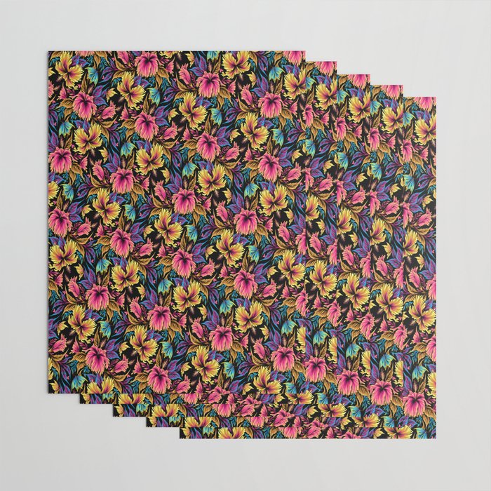 Hibiscus Butterflies - Multicolor Wrapping Paper Gallery Image 3