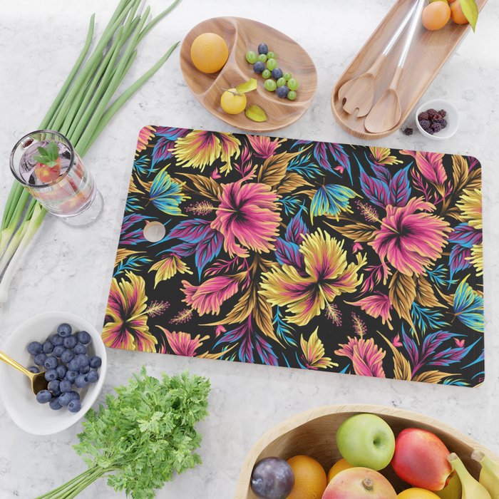 Hibiscus Butterflies - Multicolor Cutting Board Gallery Image 2
