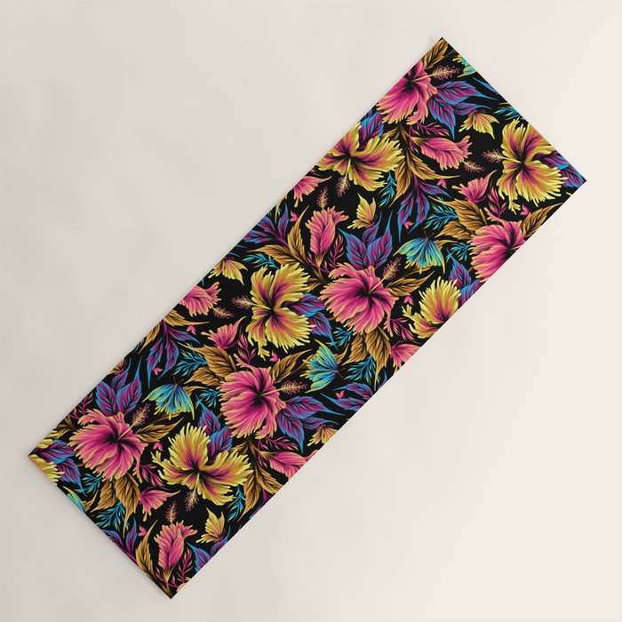 Hibiscus Butterflies - Multicolor Yoga Mat Gallery Image 1