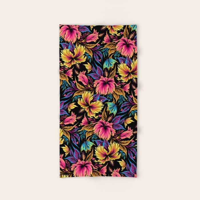 Hibiscus Butterflies - Multicolor Bath Towel Gallery Image 2