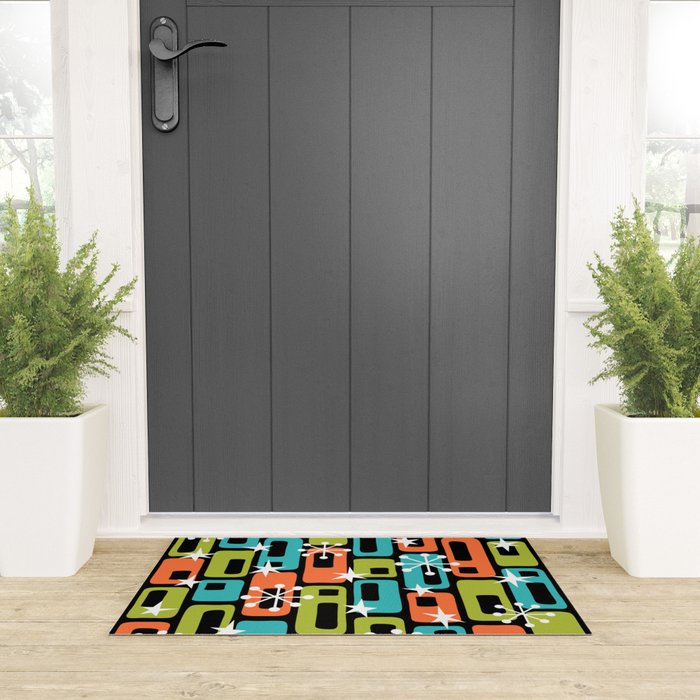 Mid Century Modern Atomic Sparkles 244 Welcome Mat Gallery Image 3
