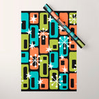 Mid Century Modern Atomic Sparkles 244 Wrapping Paper Gallery Image 1