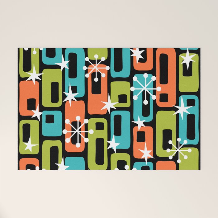 Mid Century Modern Atomic Sparkles 244 Welcome Mat Gallery Image 1