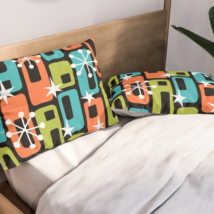 Mid Century Modern Atomic Sparkles 244 Pillow Sham Gallery Image 2