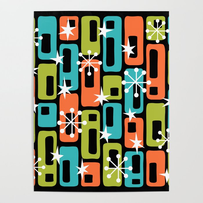 Mid Century Modern Atomic Sparkles 244 Poster Gallery Image 4