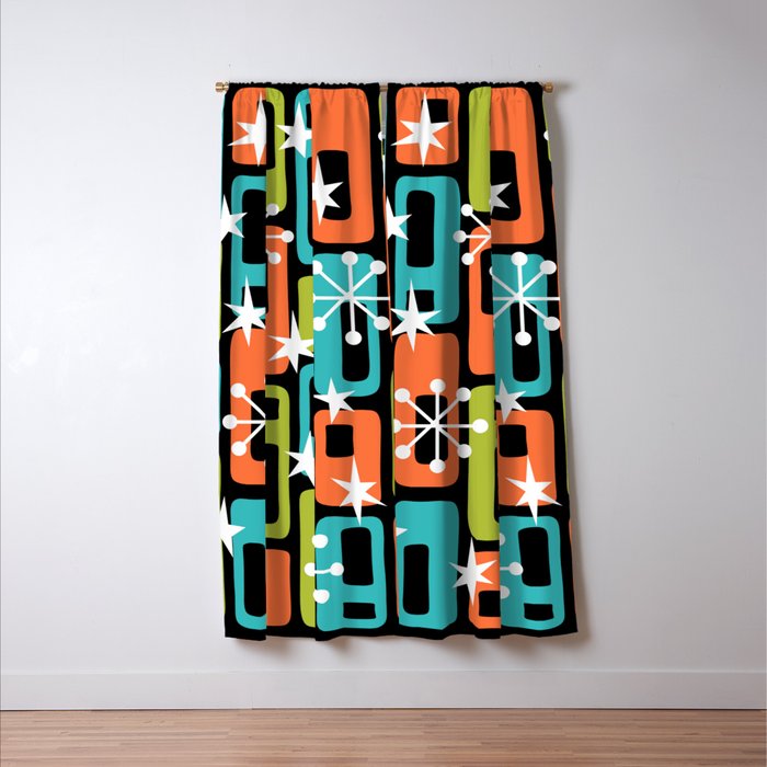 Mid Century Modern Atomic Sparkles 244 Window Curtain Gallery Image 3
