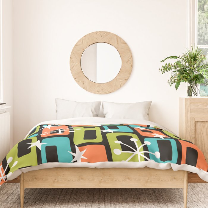Mid Century Modern Atomic Sparkles 244 Duvet Cover Gallery Image 3
