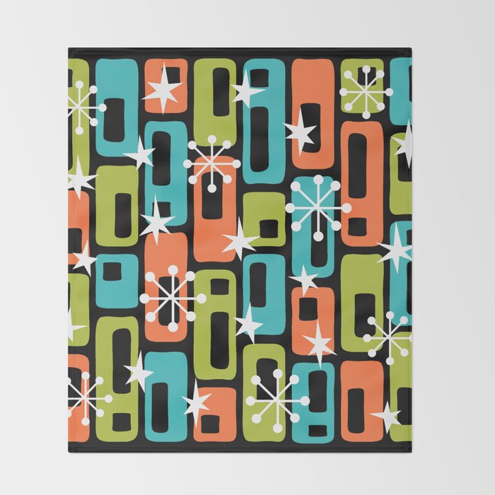 Mid Century Modern Atomic Sparkles 244 Throw Blanket Gallery Image 2