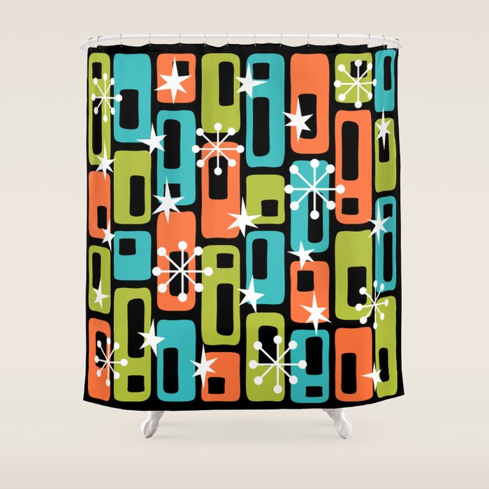 Mid Century Modern Atomic Sparkles 244 Shower Curtain Gallery Image 1