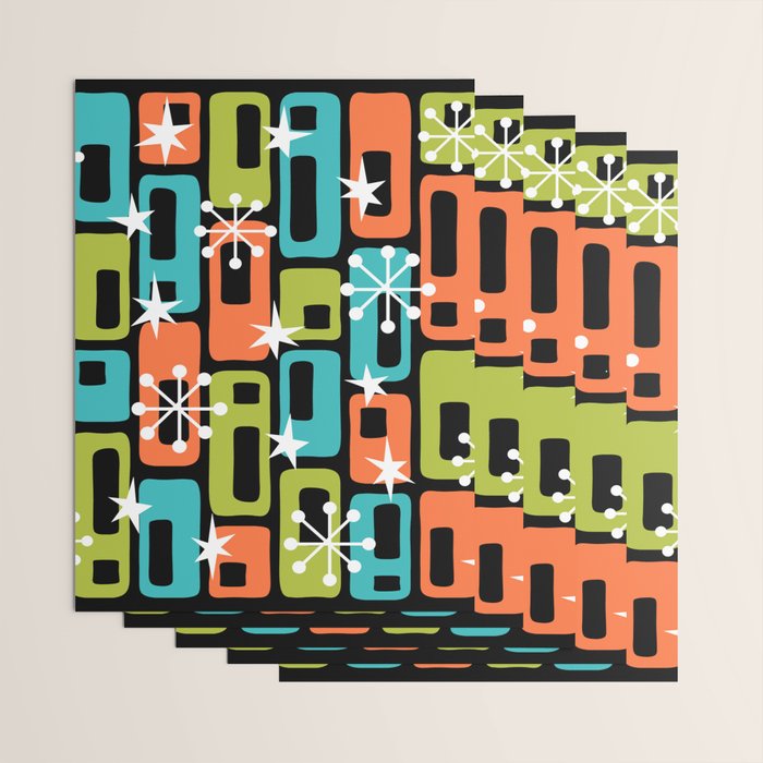 Mid Century Modern Atomic Sparkles 244 Wrapping Paper Gallery Image 3