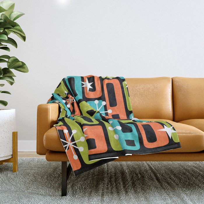 Mid Century Modern Atomic Sparkles 244 Throw Blanket Gallery Image 1