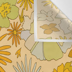 flower power wildflowers brown // retro art by surfy birdy Wall Tapestry Gallery Image 3