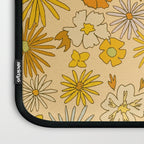 flower power wildflowers brown // retro art by surfy birdy Laptop Sleeve Gallery Image 3