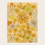 flower power wildflowers brown // retro art by surfy birdy Poster Gallery Image 4
