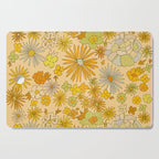 flower power wildflowers brown // retro art by surfy birdy Cutting Board Gallery Image 1