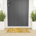 flower power wildflowers brown // retro art by surfy birdy Welcome Mat Gallery Image 3