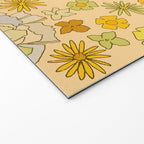 flower power wildflowers brown // retro art by surfy birdy Welcome Mat Gallery Image 2
