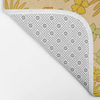 flower power wildflowers brown // retro art by surfy birdy Bath Mat Gallery Image 2
