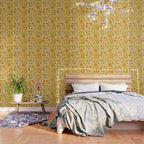 flower power wildflowers brown // retro art by surfy birdy Wallpaper Gallery Image 3