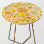 flower power wildflowers brown // retro art by surfy birdy Side Table Gallery Image 2