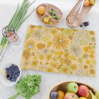 flower power wildflowers brown // retro art by surfy birdy Cutting Board Gallery Image 2