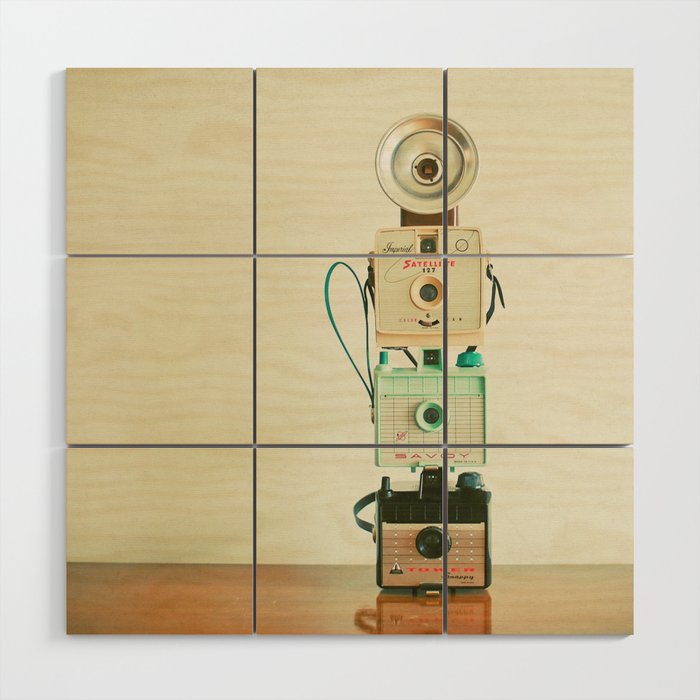 Tower of Cameras Wood Wall Art Gallery Image 1
