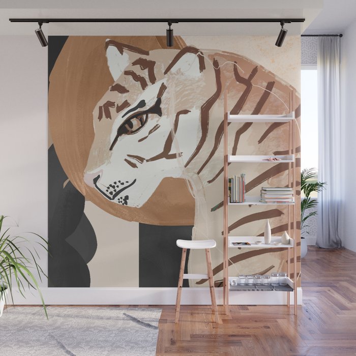 Abstract Art Tiger Wall Mural Gallery Image 1