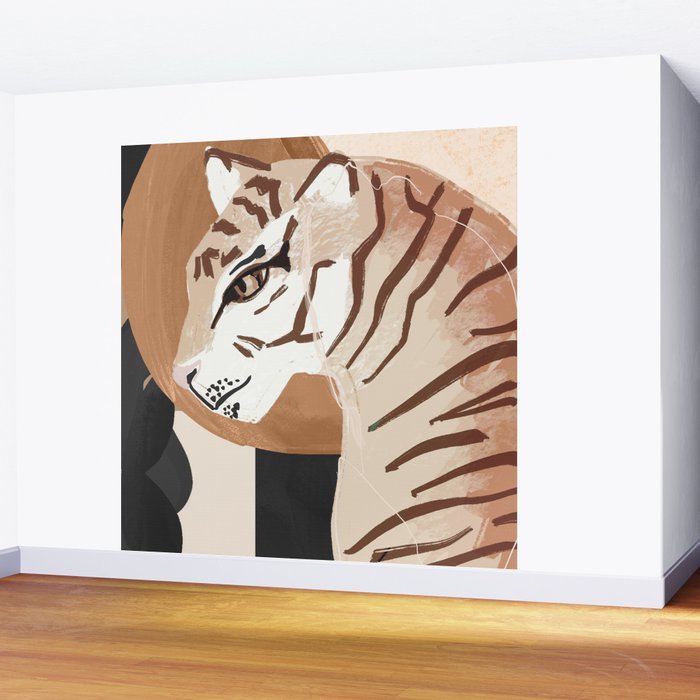 Abstract Art Tiger Wall Mural Gallery Image 2
