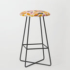 Abstract colorful flower art pattern Stool Gallery Image 1